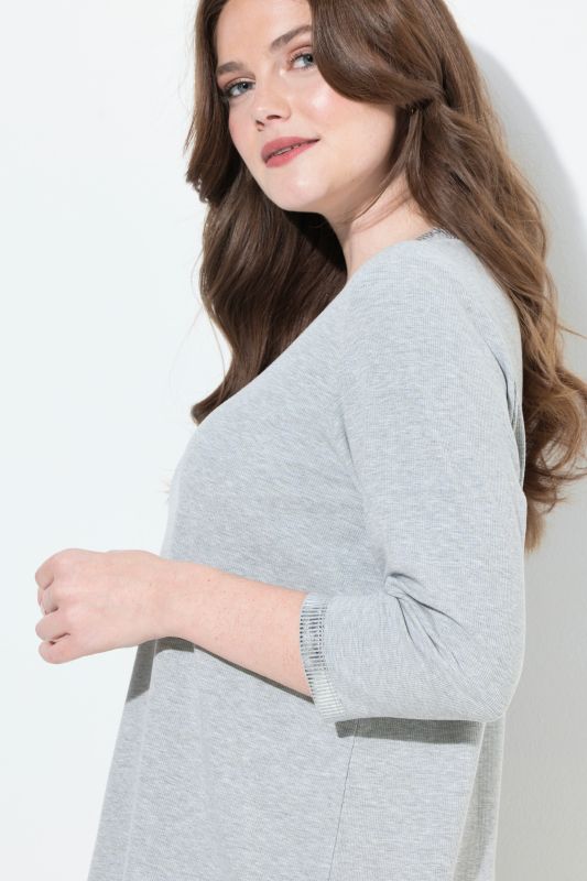 Silver Trim 3/4 Sleeve Tee