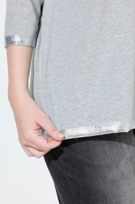 Silver Trim 3/4 Sleeve Tee