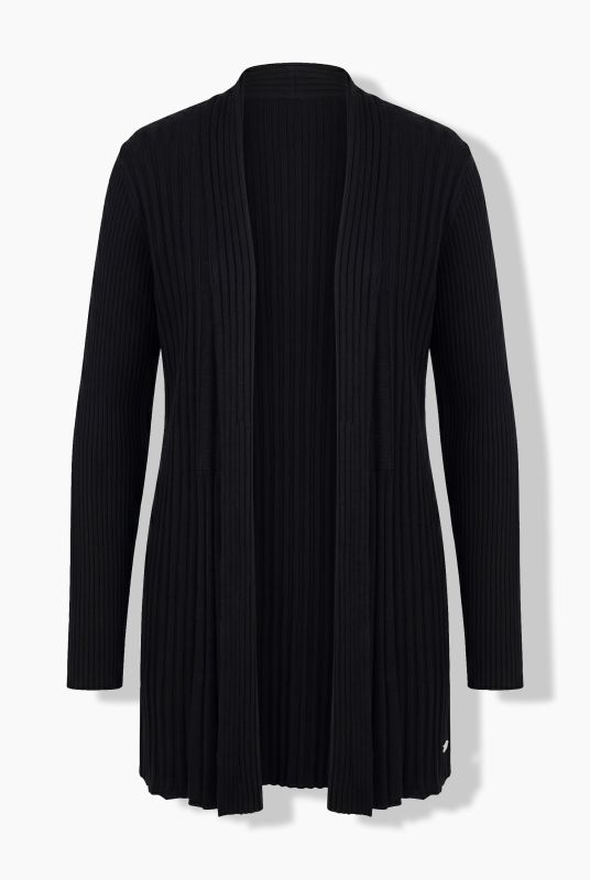 Pleated Longline Open Shape Cardigan