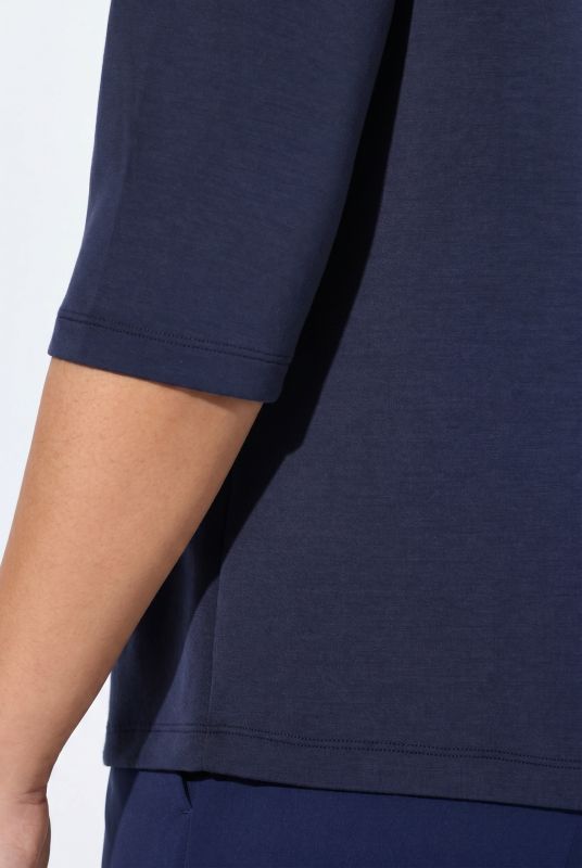 Decorative Button 3/4 Sleeve Sweatshirt