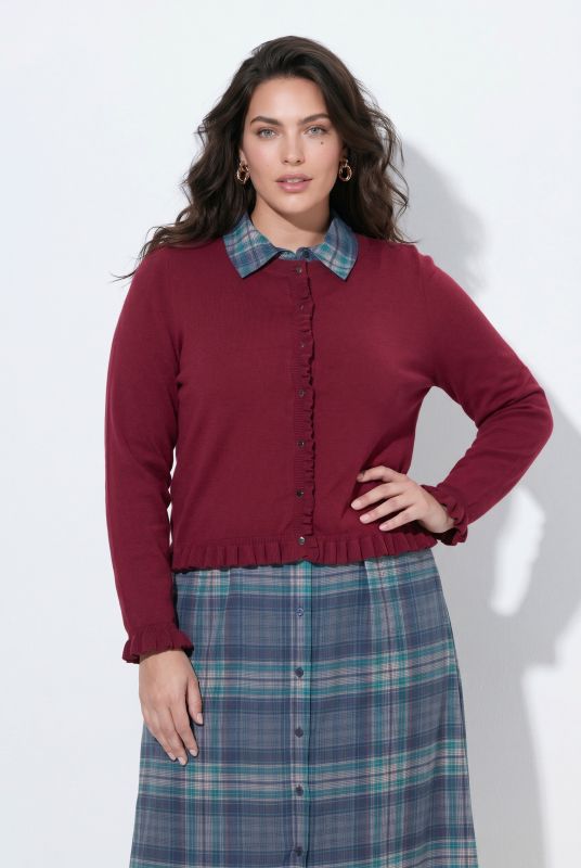 Ruffle Cuff Long Sleeve Cardigan