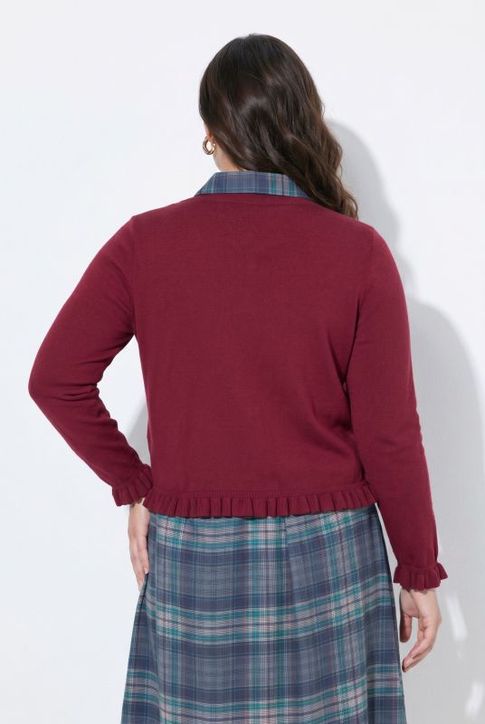 Ruffle Cuff Long Sleeve Cardigan