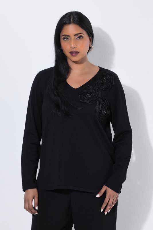 Dimensional Flower Beaded Sweatshirt