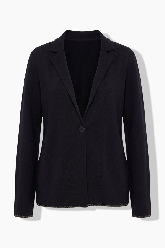 Glitter Hem Tailored Knit Blazer