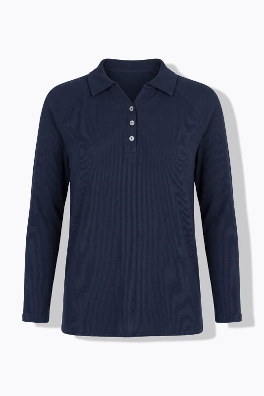 Eco Cotton Ribbed Long Sleeve Polo