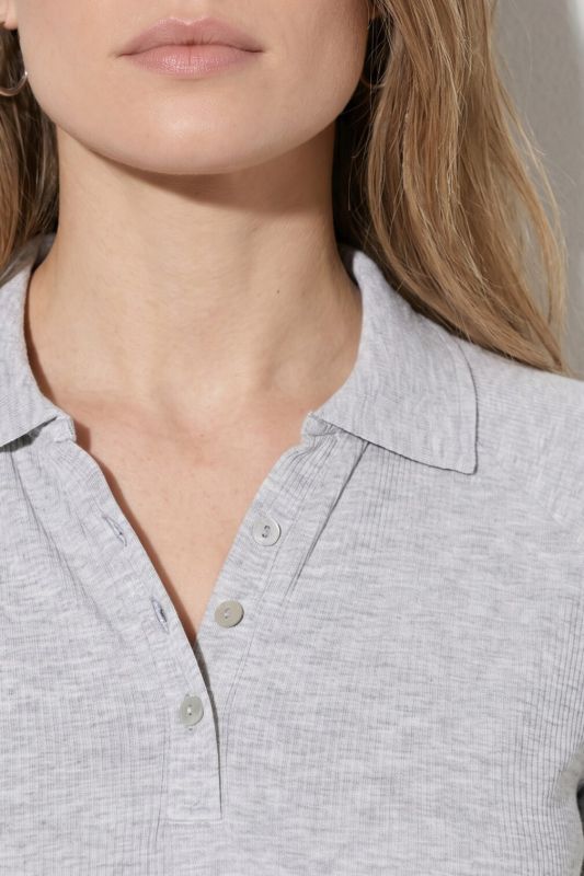 Eco Cotton Ribbed Long Sleeve Polo