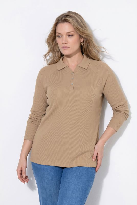 Eco Cotton Ribbed Long Sleeve Polo