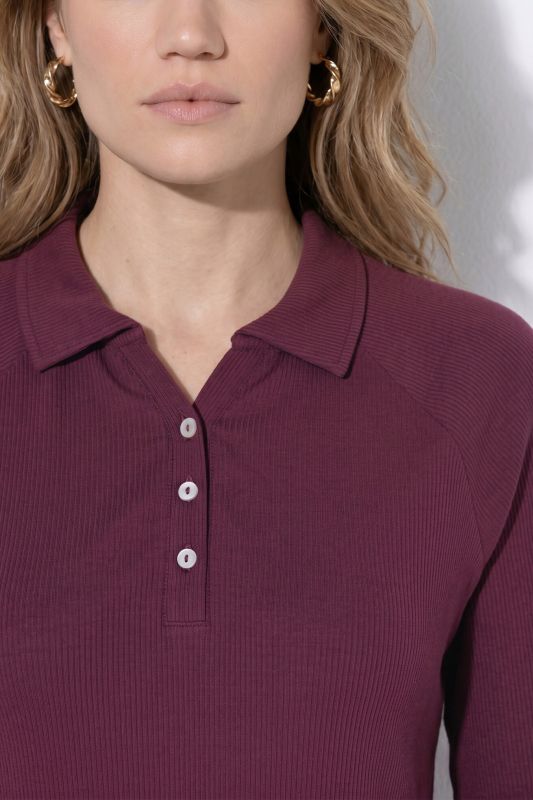 Eco Cotton Ribbed Long Sleeve Polo