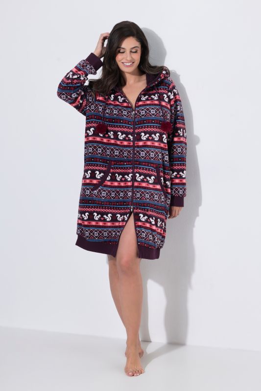 Alpine Stripe Zip-Up Bathrobe