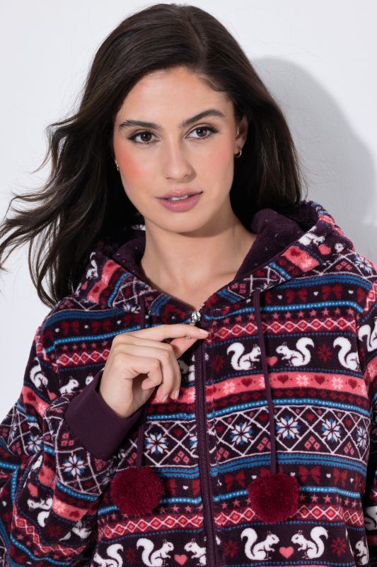 Alpine Stripe Zip-Up Bathrobe