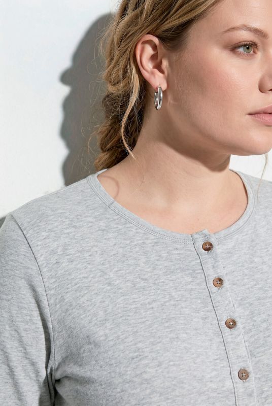 Eco Cotton Long Sleeve Button-Down Tee