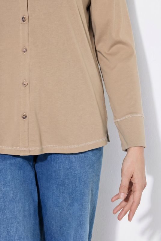 Eco Cotton Long Sleeve Button-Down Tee