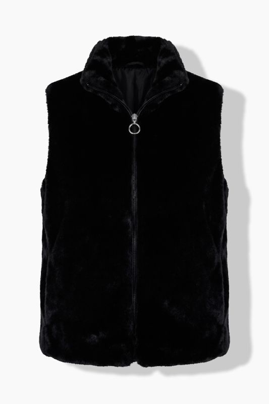 Faux Fur Zip-Up Vest