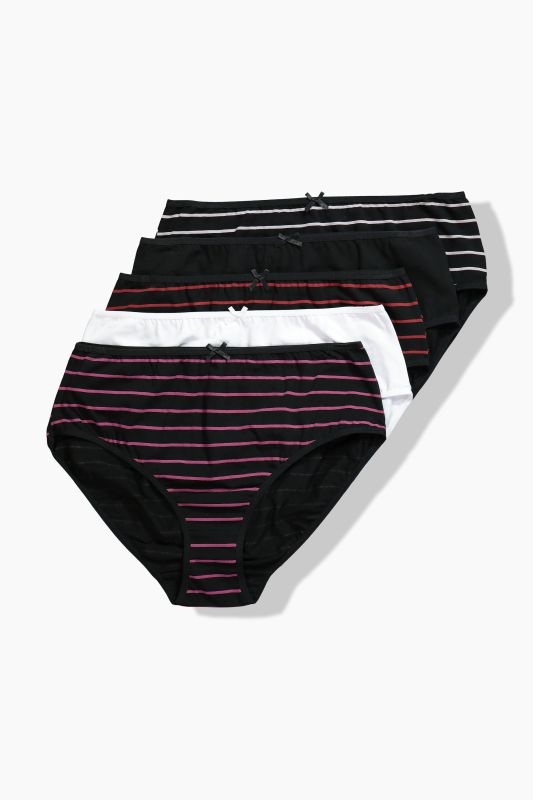 5 Pack of Midi Briefs: Stripes