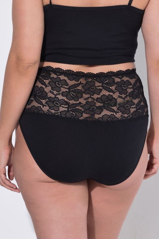 2 Pack Midi Briefs: Lace Waistband