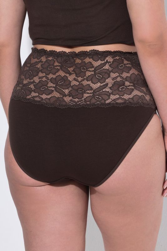 2 Pack Midi Briefs: Lace Waistband