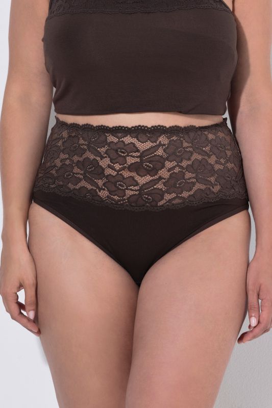 2 Pack Midi Briefs: Lace Waistband