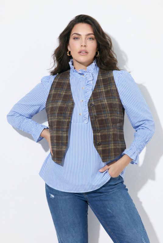 Plaid V-Neck Vest
