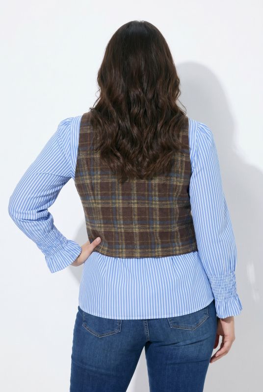 Plaid V-Neck Vest