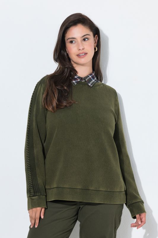 Cable Knit Detail Long Sleeve Sweatshirt