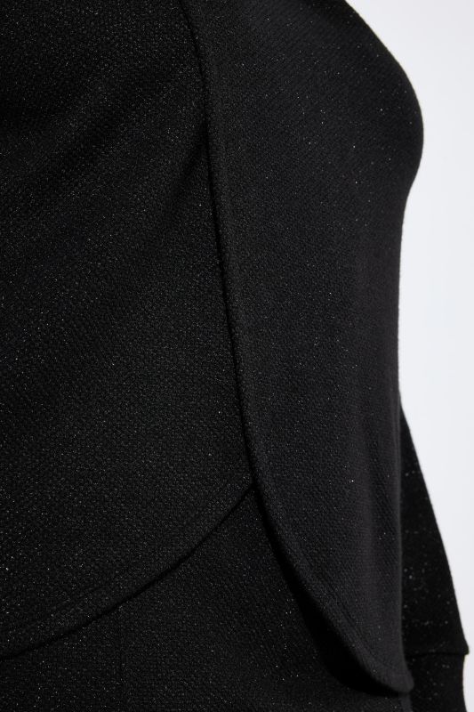 Sparkling Wrap Look Turtleneck Sweatshirt