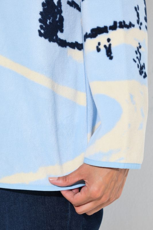 Winter Landscape Partial Zip Fleece Sweatshirt