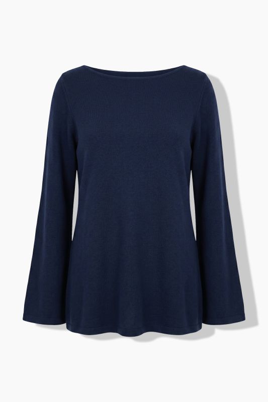 Boat Neck Long Bell Sleeve Tee