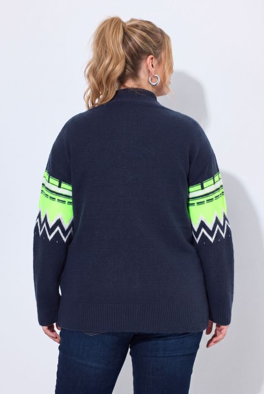 Neon Alpine Stripe Long Sleeve Cardigan