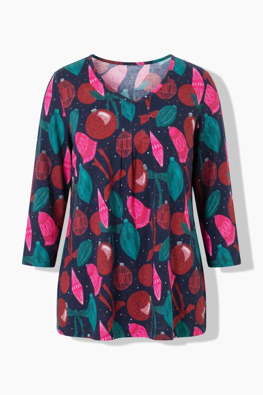 Ornament Print 3/4 Sleeve Tee