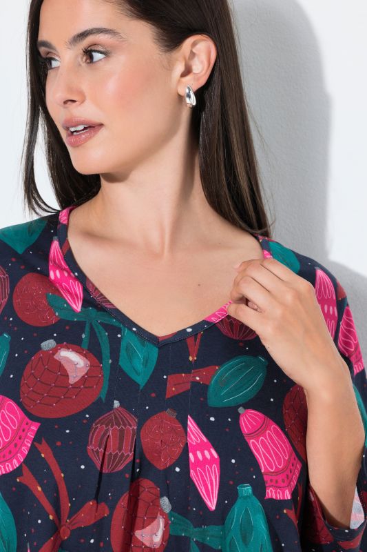 Ornament Print 3/4 Sleeve Tee