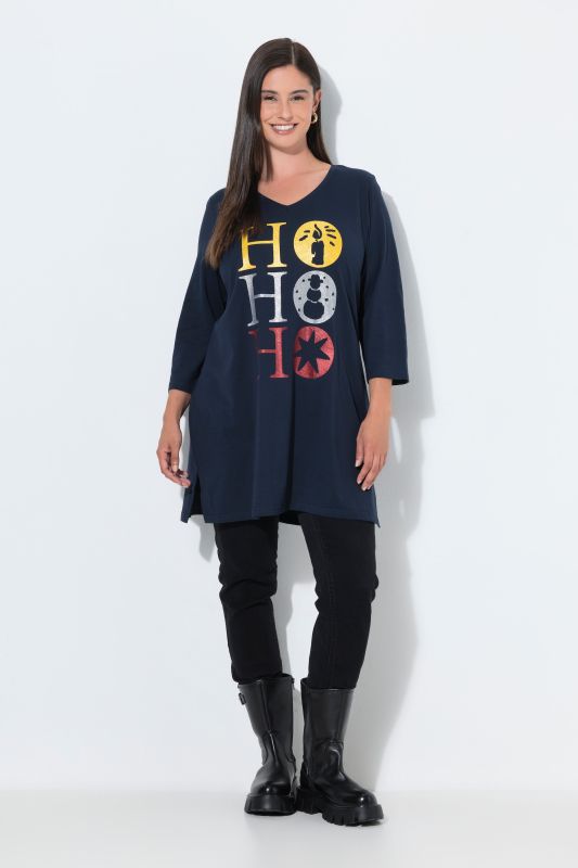 Ho Ho Ho 3/4 Sleeve Tunic Tee