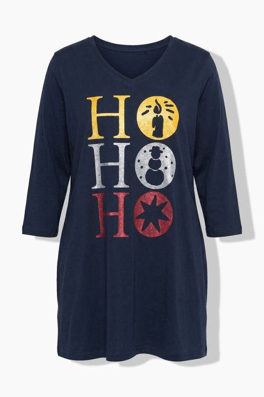 Ho Ho Ho 3/4 Sleeve Tunic Tee