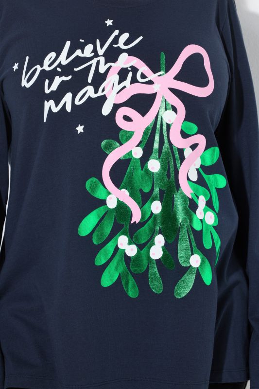 Metallic Long Sleeve Holiday Graphic Tee