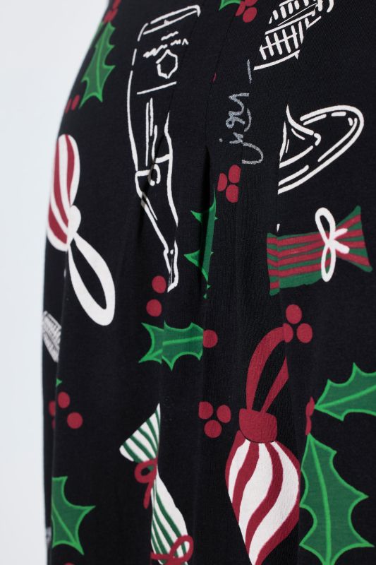Festive Christmas Print 3/4 Sleeve Tee
