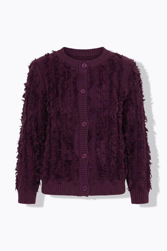 Eyelash Striped Button-Down Cardigan