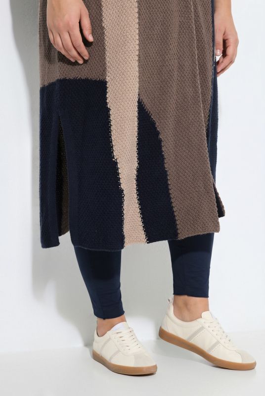 Eco Cotton Extra Long Colorblock Cardigan