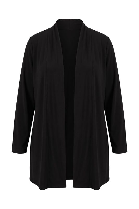 Matte Jersey Open Front Long Sleeve Jacket