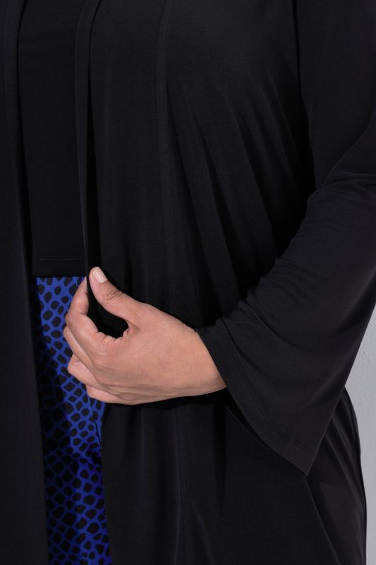Matte Jersey Open Front Long Sleeve Jacket