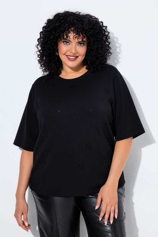 Tonal Rhinestone MV Short Sleeve Sweatshirt