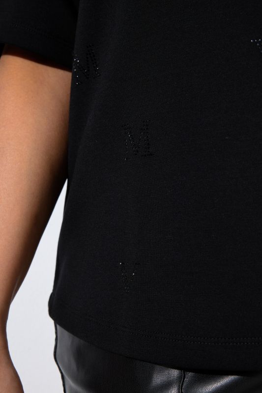 Tonal Rhinestone MV Short Sleeve Sweatshirt