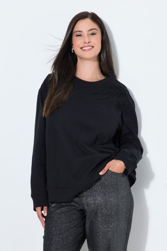 Tonal Beadwork Long Sleeve Sweatshirt