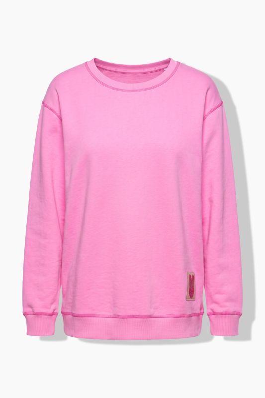 Pink Stitching Dropped Shoulder Sweatshirt