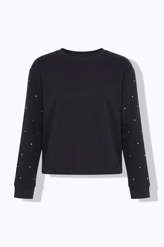 Rhinestone Dotted Relaxed Fit Sweatshirt
