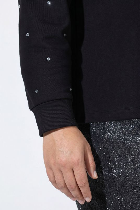Rhinestone Dotted Relaxed Fit Sweatshirt