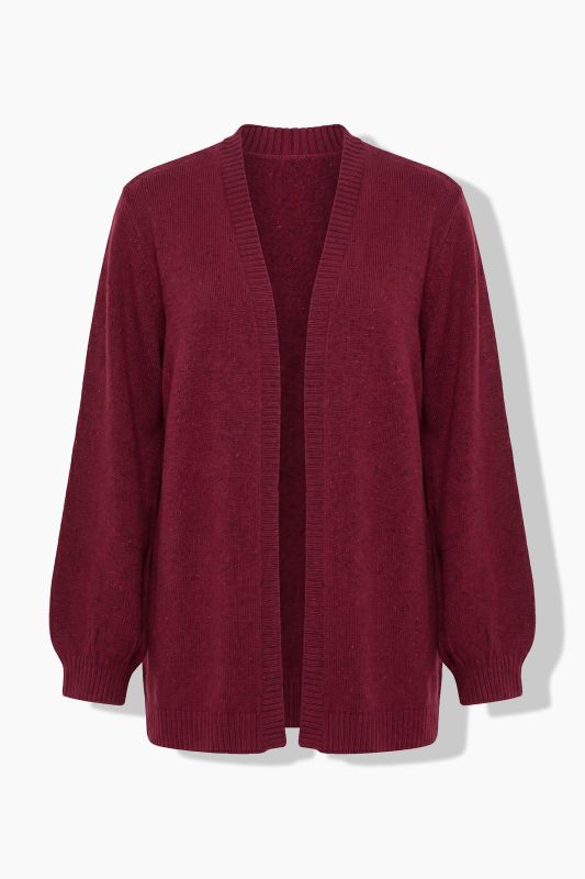 Melange Knit Hooded Cardigan