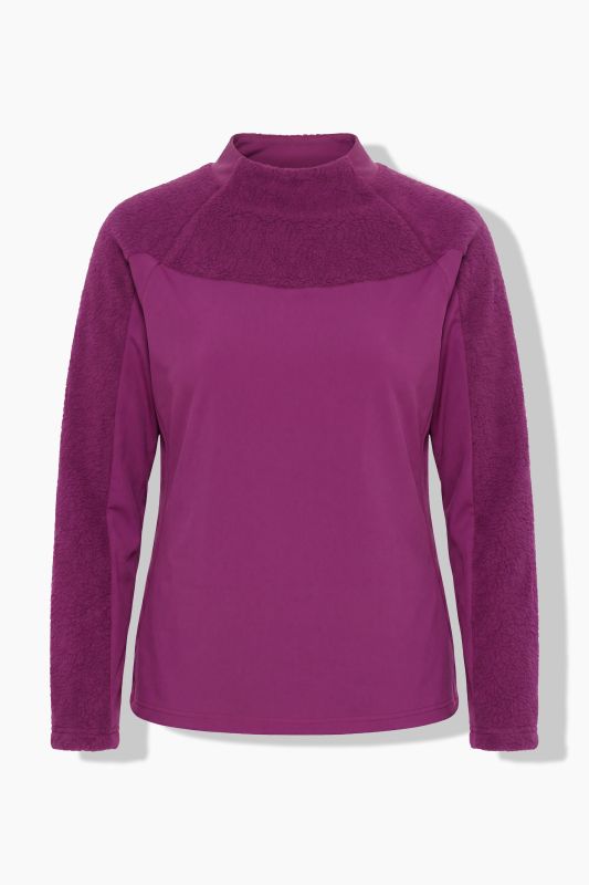 Teddy Fleece Panel Turtleneck Sweatshirt