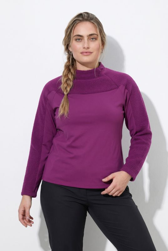 Teddy Fleece Panel Turtleneck Sweatshirt