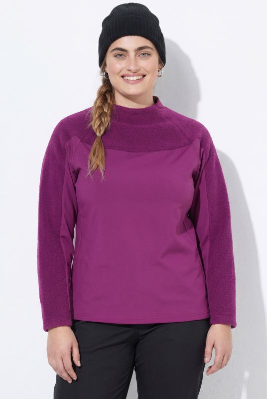 Teddy Fleece Panel Turtleneck Sweatshirt