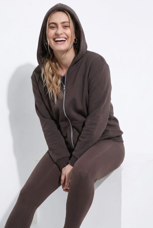 Faux Fur-Lined Zip-Up Hoodie