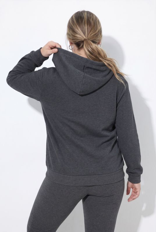 Faux Fur-Lined Zip-Up Hoodie